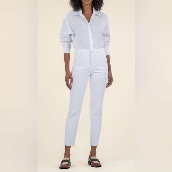 Kut From the Kloth Rachael High Rise Mom Jean White Size 6 Fab Ab - Picture 1 of 11